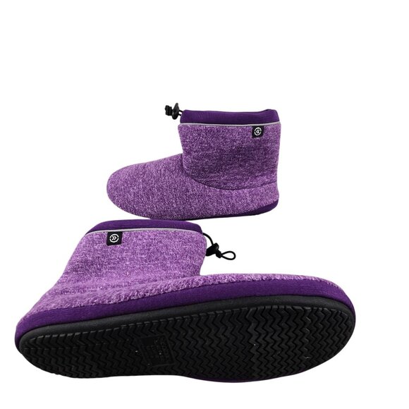 Isotoner Purple Fleece Bootie Slippers Size XL Adjustable Cord For Women jh1778 - Picture 4 of 11